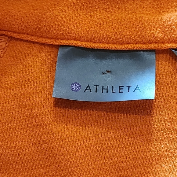 Athleta Orange Quarter Zip Jacket Thumbholes Reflective Activewear - Picture 10 of 12